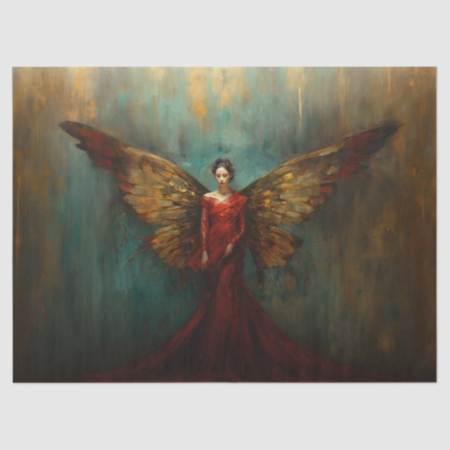Woman with wings, Angel, Decoupage, Tissue paper,  Seidenpapier (Vorderseite)