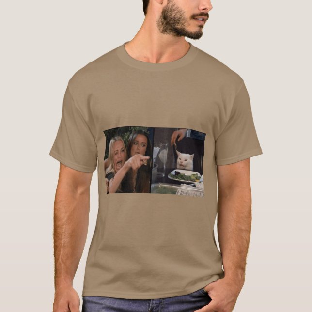 woman yelling at cat meme friends funny T-Shirt (Vorderseite)