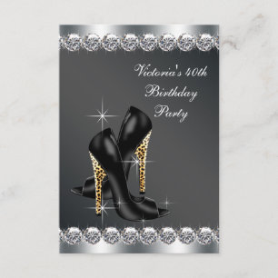 Womans Chic Black Birthday Party Einladung