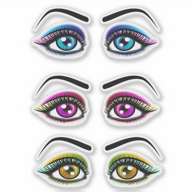 Womans Eyes eyeshadow Make-Clipart Aufkleber (Vorderseite)