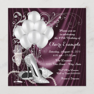 Womans Plum Lila Birthday Party Luxe Einladung