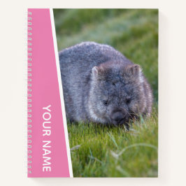 Wombat Australien Süße Tier, Personalisiert rosa Notizbuch