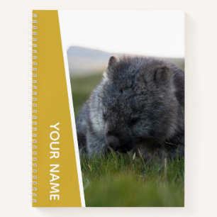 Wombat Australien Süßes Tier Essen, Gold Notizbuch