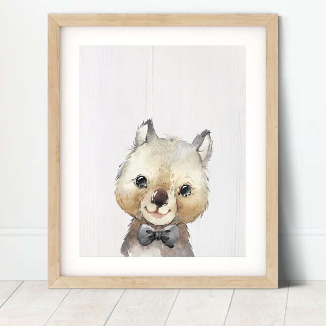 Wombat Bowtie Kinderzimmer Art Print Poster (Von Creator hochgeladen)