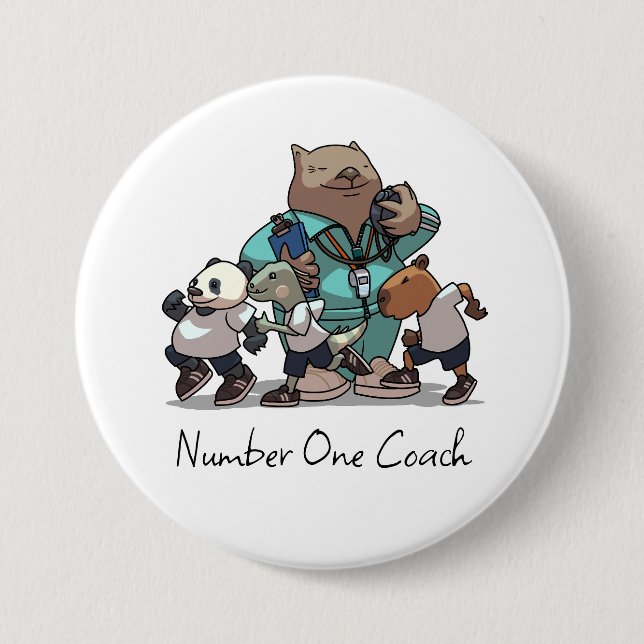 Wombat Danke Trainer-Geschenk Sport-Trainer Kunst Button (Vorderseite)
