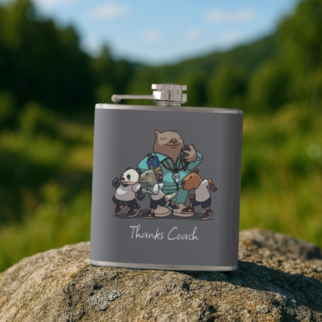 Wombat Danke Trainer-Geschenk Sport-Trainer Kunstw Flachmann (Von Creator hochgeladen)