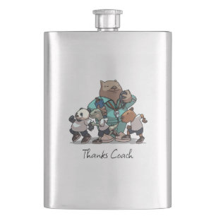 Wombat Danke Trainer-Geschenk Sport-Trainer Kunstw Flachmann