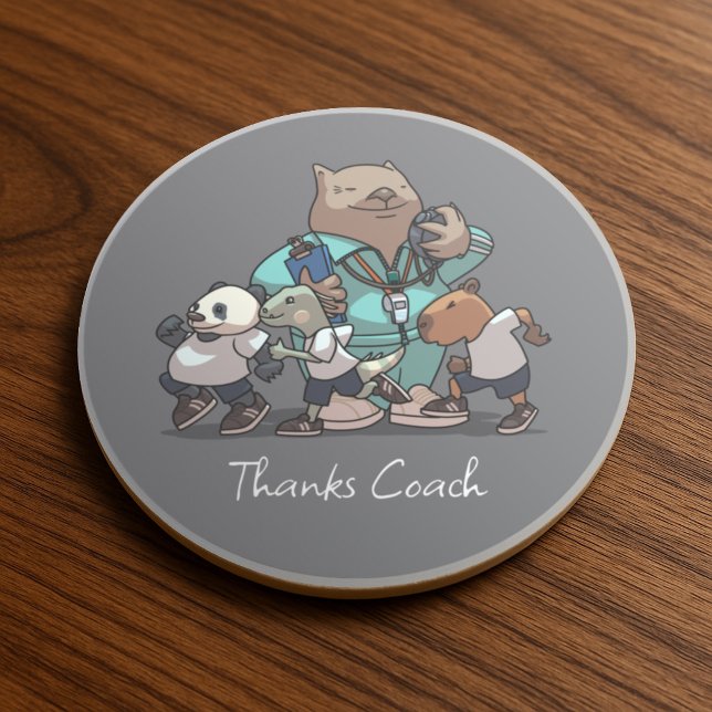 Wombat Danke Trainer Geschenk Sport Trainer Kunstw Getränkeuntersetzer (Von Creator hochgeladen)