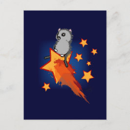 Wombat, der einen Shooting Star reitet Postkarte