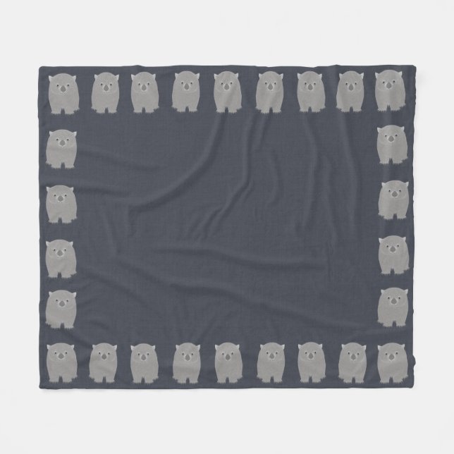 Wombat Fleece Blanket (Vorderseite (Horizontal))