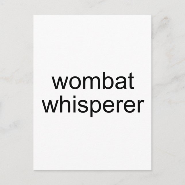 Wombat flüster postkarte (Vorderseite)