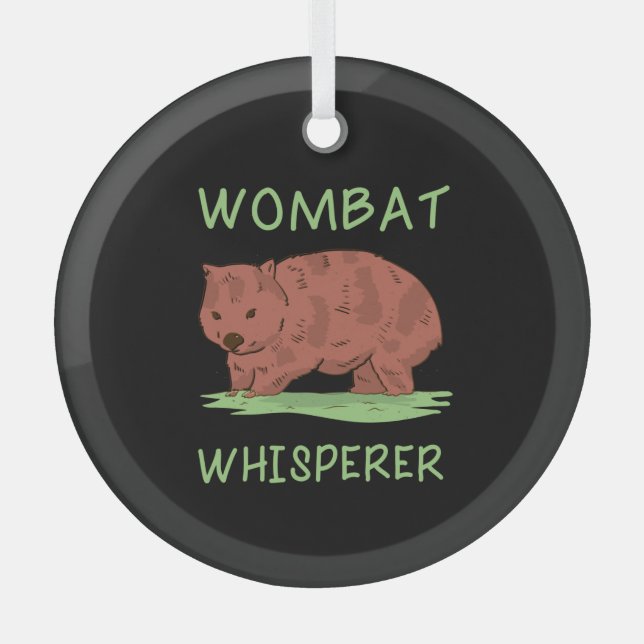 Wombat-Flüsterer Ornament Aus Glas (Vorderseite)