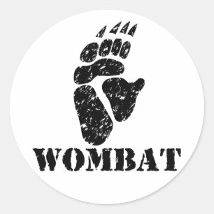 Wombat Footprint Runder Aufkleber