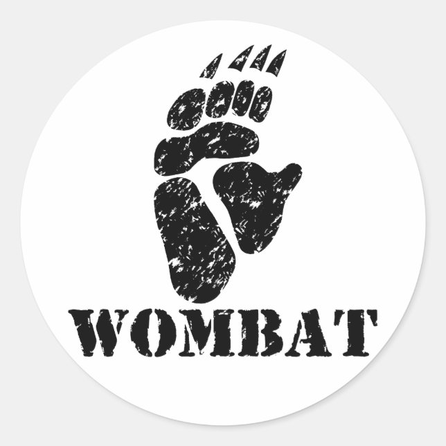 Wombat Footprint Runder Aufkleber (Vorderseite)