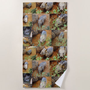 Wombat-FotoCollage, Strandtuch