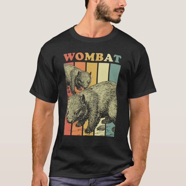 Wombat Gestreift T-Shirt (Vorderseite)