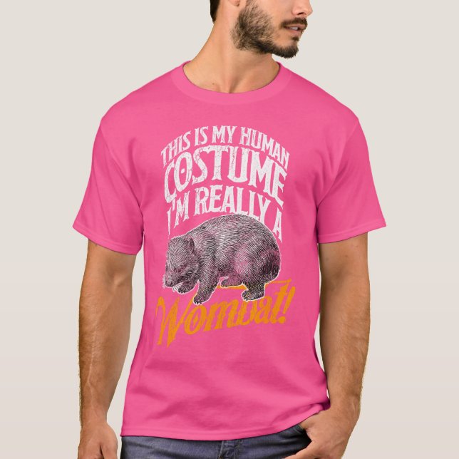 Wombat Human Funny Wildlife Idee T-Shirt (Vorderseite)