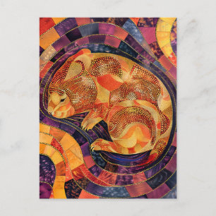 Wombat im aborigines Dot Art Style Postkarte