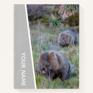 Wombat Liebe Australien Süße Tier, Silber Notizbuch