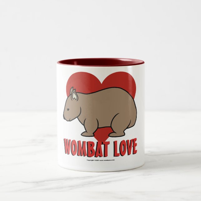 Wombat Liebe Zweifarbige Tasse (Mittel)