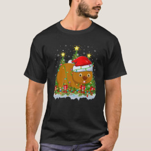 Wombat Lighting Xmas Tree Lover Funny Wombat Chris T-Shirt