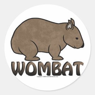 Wombat Logo II Runder Aufkleber