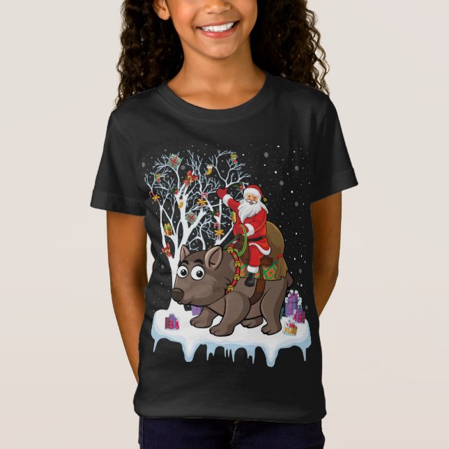 Wombat Lover Xmas Weihnachtsfeier T-Shirt (Vorderseite)