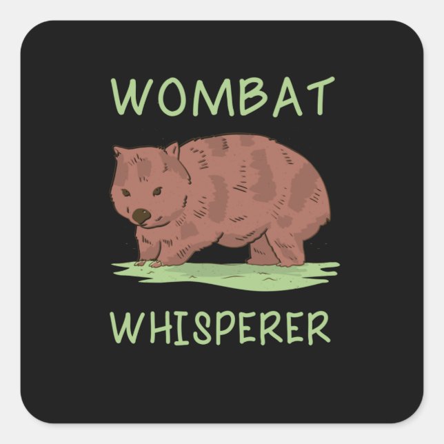 Wombat Quadratischer Aufkleber (Vorderseite)