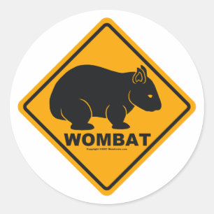 Wombat Sign Runder Aufkleber