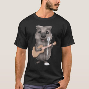 Wombat singender Gitarrenspieler Musiker Musik Git T-Shirt