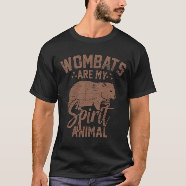 Wombat Spirituelles Tier T-Shirt (Vorderseite)