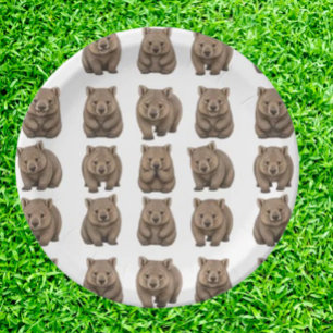 Wombat-toll wundervolle australische Geburtstagsfe Pappteller