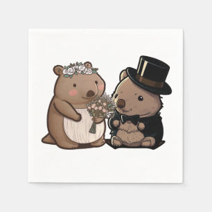Wombat Wedding Serviette