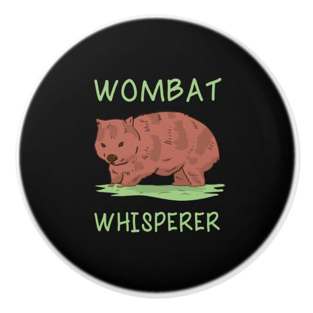 Wombat Whisperer Keramikknauf (Vorderseite)
