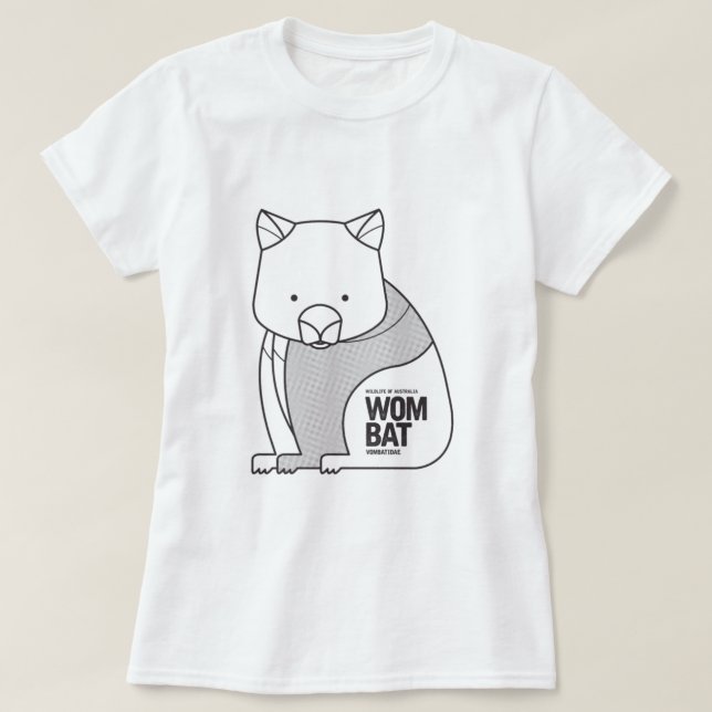 Wombat, Wildtiere aus Australien T-Shirt (Design vorne)