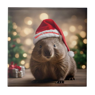 "Wombat Wonderland: Ein gemütlicher Weihnachtsaben Fliese