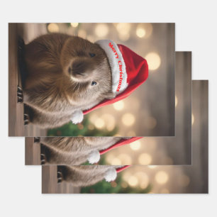 "Wombat Wonderland: Ein gemütlicher Weihnachtsaben Geschenkpapier Set