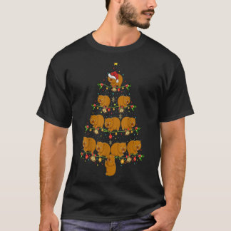 Wombat Xmas Bäume Geschenk Weihnachtsmannmütze Wom T-Shirt