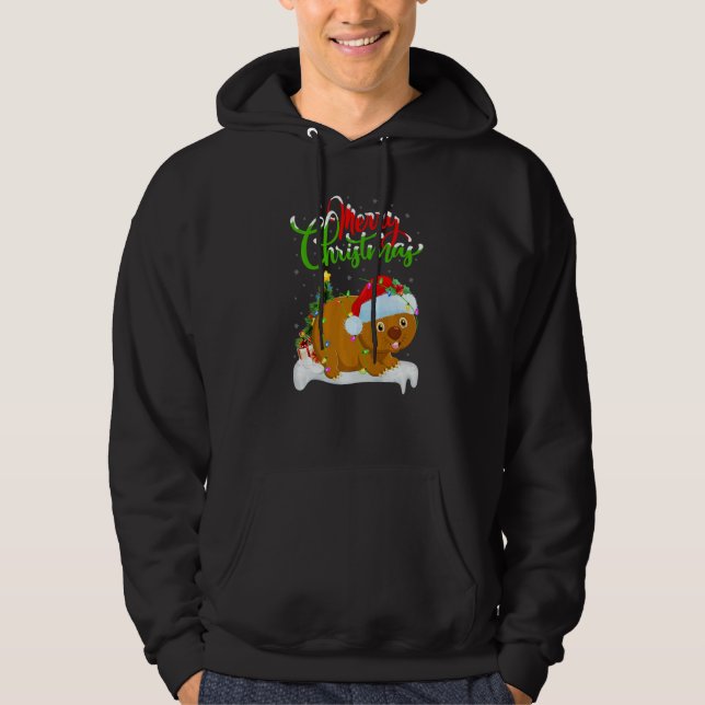 Wombat  Xmas Decorations Santa Wombat Christmas Hoodie (Vorderseite)
