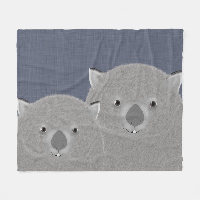 Wombats Fleece-Decke Fleecedecke (Vorderseite (Horizontal))