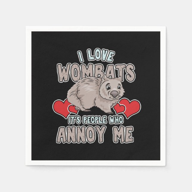 Wombats Poop Cubes Wombat Owner Australian Gift I  Serviette (Vorderseite)