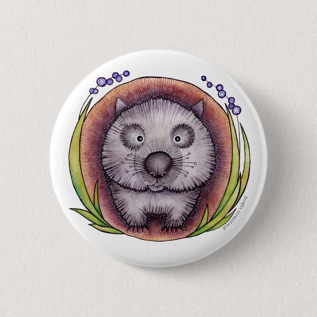 "Wombie" das wombat Knopf-Abzeichen Button (Vorderseite)