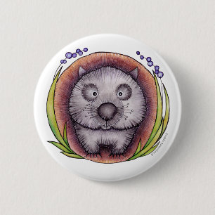 "Wombie" das wombat Knopf-Abzeichen Button