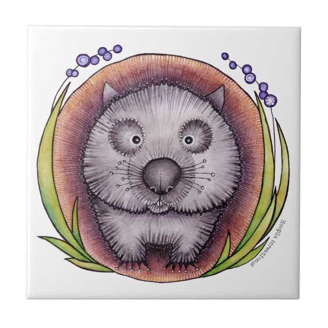 "Wombie" die wombat Fliese oder das Trivet (Vorderseite)