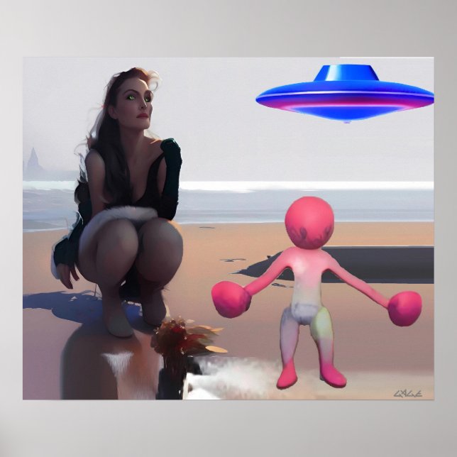 Wombo gegen die Frau von Blue Alpha VII Art Poster (Vorne)