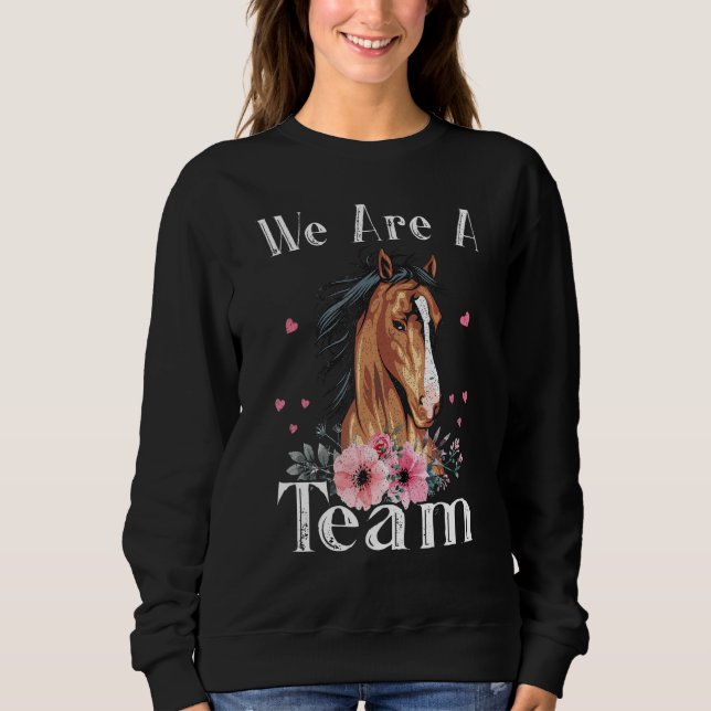 Women and Girls Riders Love Horses floral Sweatshirt (Vorderseite)