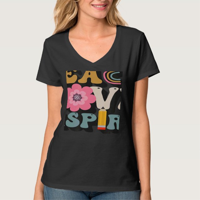 Women Back To School Teach Love Inspire female Tea T-Shirt (Vorderseite)