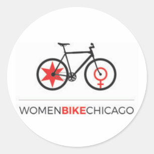 Women Bike Chicago - Aufkleber für urbanes Aufrech