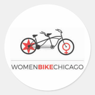 Women Bike Chicago - Tandem-Fahrradaufkleber Runder Aufkleber