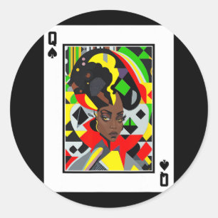 Women Black History Junetezehnte Black Queen Q Spa Runder Aufkleber